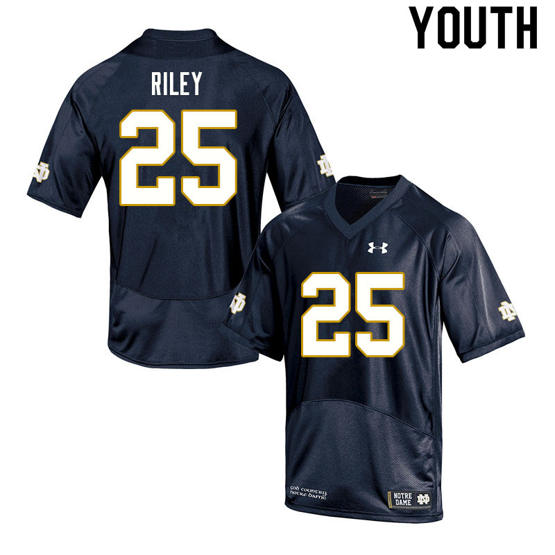 Youth NCAA Notre Dame Fighting Irish #25 Philip Riley Stitched College Under Armour Authentic Navy Football Jersey MI10V02OF